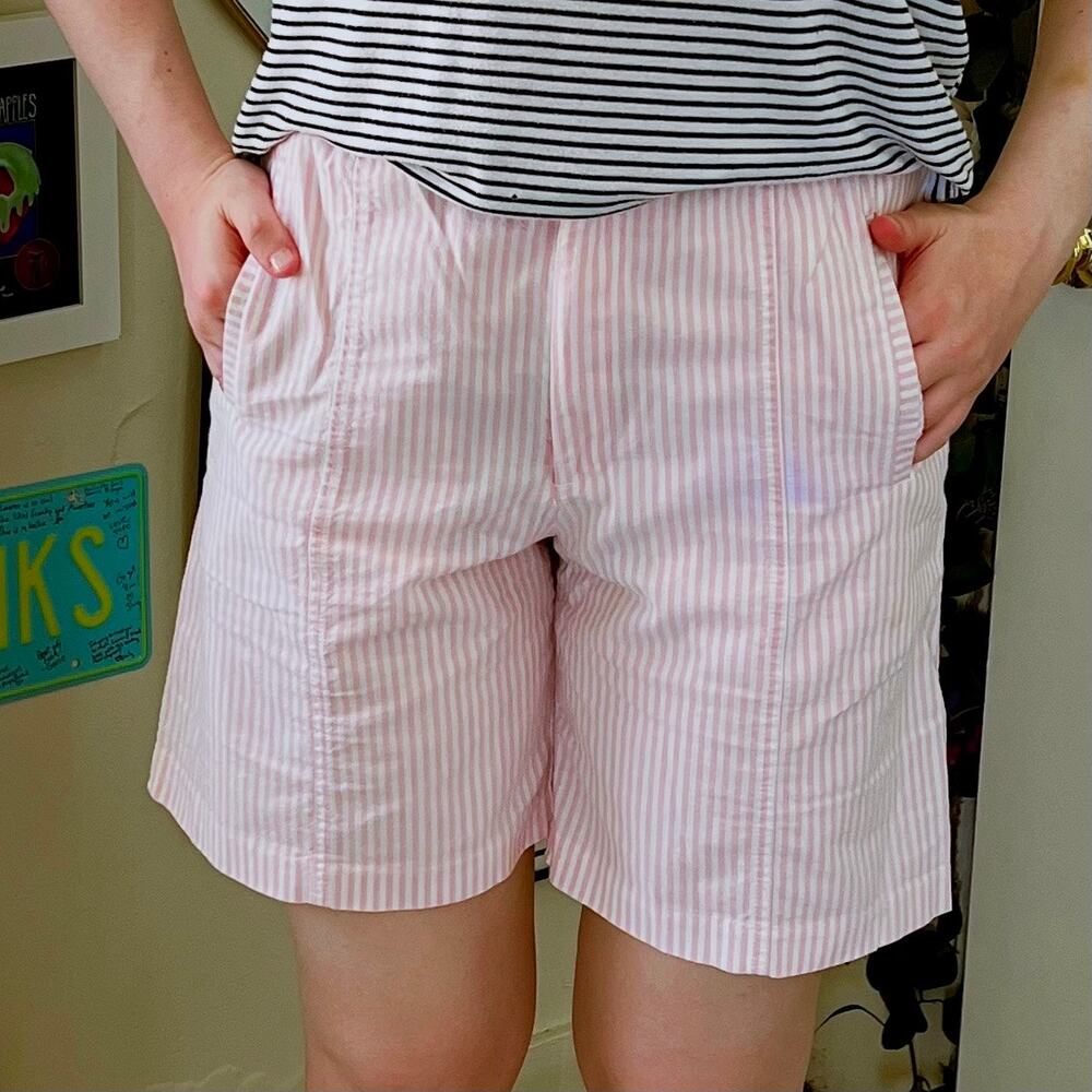 Vintage 1980s Bobbie Brooks Pink Striped Shorts Size Small Medium Kidcore Pastel